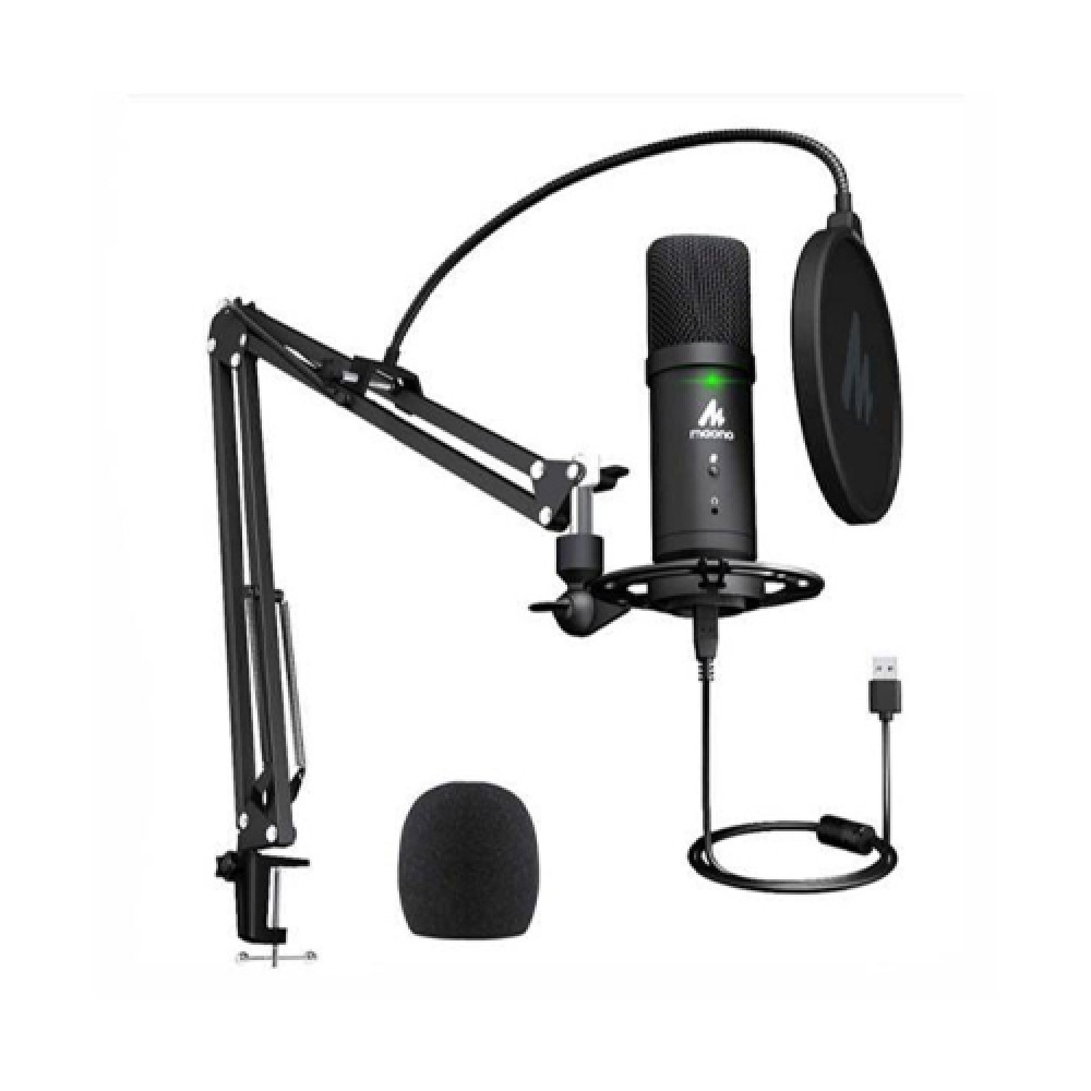 Maono Microphone Boom Arm, [ Sturdy & Stable] [Adjustable 360°]Rotatable  Mic Boom Arm Stand with Cable Management Channels, Heavy Duty Microphone