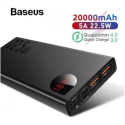 Baseus Star-Lord Digital Display Fast Charging Power Bank 20000mAh 65W  (With Simple Series Charging Cable USB to Type-C 3A 0.3m) –